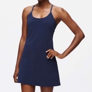 Outdoor Voices The Exercise Dress Sz XS Navy Blue Athleisure Shorts Pockets
